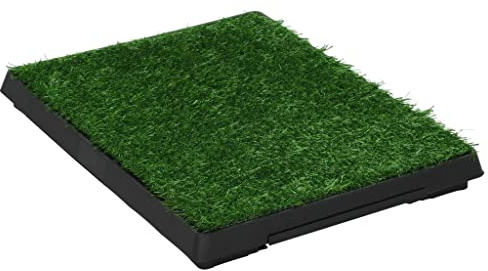 Nqyjm Lettiera per animali domestici con vassoio e erba artificiale, verde, 63 x 50 x 7 cm, WC