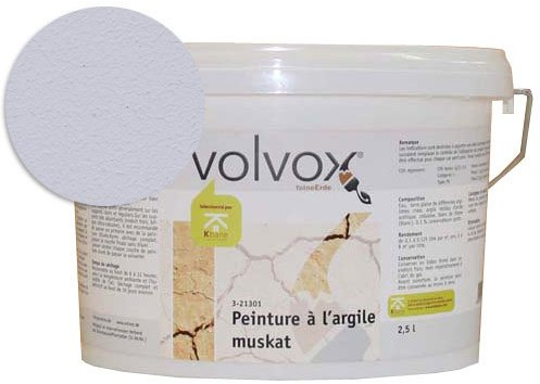 ecotec Naturfarben GmbH Volvox Espressivo Lehmfarbe - atmungsaktive Wandfarbe matt - hohe Deckkraft - streichfertige Naturfarbe prime grey 2,5 L