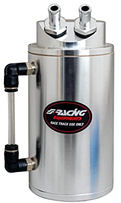 Simoni Racing SR/OIL-X Serbatoio Raccolta Olio Universale 350 ml, Serbatoio di Raccolta Olio da Corsa in Alluminio, Accessorio Motore per Auto, Cromato