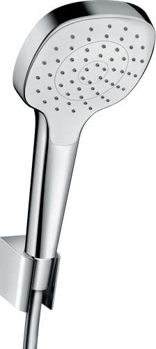 hansgrohe Duschset Croma Select E, Duschkopf mit Schlauch und Halterung, Handbrause mit 1 Strahlart, Weiß/Chrom