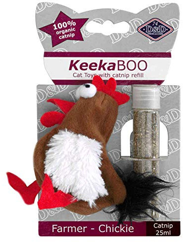 D&D 402-427552 Katzenspielzeug Keekaboo Farmer-Chickie, 9 cm, Inklusive 25 ml Katzenminze