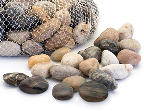 Royal Imports 5LBS River Rocks Decorative Ornamental Pebbles, Garden Landscaping Stones, Gravel Filler for Plants, Vases, Succulents, Home Decor, Aquariums, Crafting, Animal Habitat - Large Natural