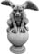 gartendekoparadies.de Gargoyle auf Kugel, Steinfigur, H. 48 cm, 18 kg, Grau, frostsicher aus Steinguss für Außenbereich