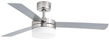 Faro Barcelona 33608 - PANAY Ventilador de techo con luz, palas ABS gris y caoba
