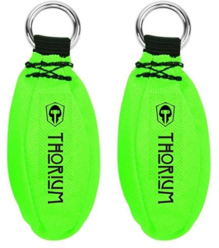 THORIUM Multi Two Pack Set of Slingshot Launcher Arborist Throw Weight Bags Pouches - Bright Green 12oz / 340g and 16oz / 450g Pack