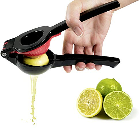 TOM FOX 4000948011089 Squeezy Zitronenpresse, Edelstahl, Schwarz