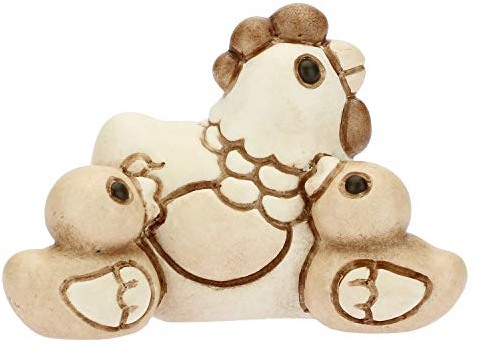 THUN® - Gallina con Pulcini - Statuine Presepe Classico - Ceramica - I Classici