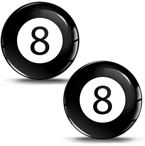 SkinoEu® 2 x Aufkleber 3D Gel Silikon Stickers Sport Spiel Billard Kugel Schwarz Billardkugel Zahl Nummer 8 Auto Moto Motorrad Fahrrad Skate Fenster Tür PC Tablet Laptop KS 40