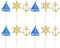 Toyvian Boat Cake toppers, 24pcs Rudder Anchor Boat Cake Decorations - Nautical Anchor Cupcake Toppers Sailing Theme Cupcake Picks for Hawaiian Theme Baby Shower, Birthday Party, Weeding