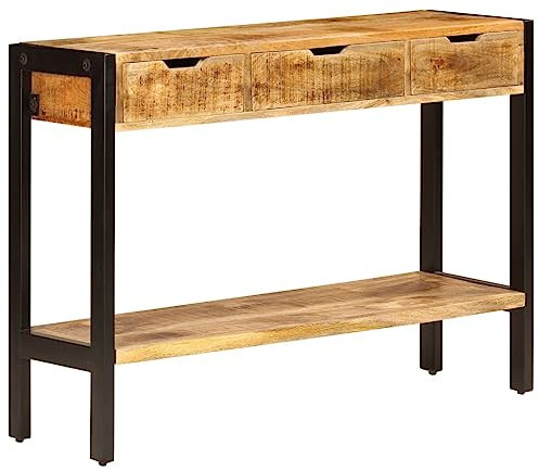 vidaXL Mangoholz Massiv Sideboard 3 Schubladen Konsole Beistelltisch Flurtisch