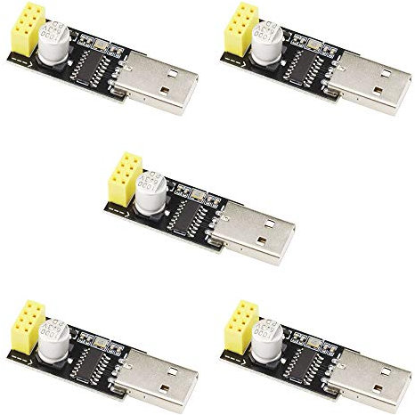 Aihasd 5 STÜCKE USB to ESP8266 ESP-01 ESP01S Seriell Kabellos Entwicklungs-Board Kabellos WiFi Adapter Modul