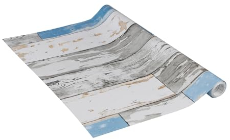 Venilia Klebefolie Perfect Fix® | Holzoptik Shabby Blau Holzfolie | 45cm x 2m, Stärke 150μ | selbstklebende Möbel-Folie, Dekofolie, keine Blasen, Küchenfolie | PVC ohne Phthalate | Made in EU