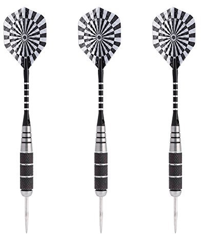 T best Wurfpfeil-Set, 3 Farben 3 Stück 155 mm Stahlspitze Ziel-Wurfpfeil-Set mit Laserdruckflügen(L6)