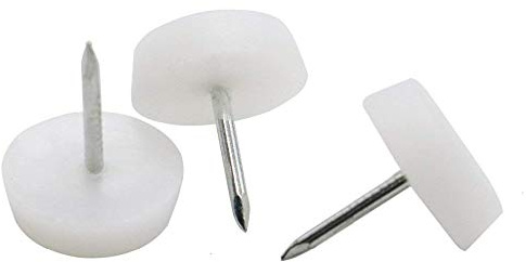 Royee - 30 patas de nailon para muebles, deslizadores de silla de cabeza redonda, 18 x 5 mm, protectores de patas de mesa para el hogar, sofá, decoración de azulejos, clavos, disco deslizante
