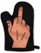 Mittelfinger-Ofenhandschuh, lustiger Flip-The Bird-Grafik, Küchenhandschuh, lustige Grafik, Küchenkleidung, lustiges Essen, Kochgeschirr, schwarzer Ofenhandschuh