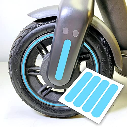 4 Aufkleber - Ovale Streifen geeignet für Segway Ninebot Max g30d E-Scooter (Original Blau/Türkis)