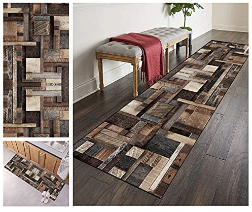 ZVEZVI Teppich Läufer Flur rutschfest Washchbar 60X300cm Bunt Vintage Lang Meterware, Teppichläufer läufer Polyester Anpassbar