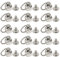 Hazrcvr Remaches con Anillo 20 Piezas Remaches de Cabeza Redonda ​Plata con Anillo Remaches Botón con Tornillos Sólido Ronda de Latón Botón Espárragos Remache de Metal para DIY Manualidades