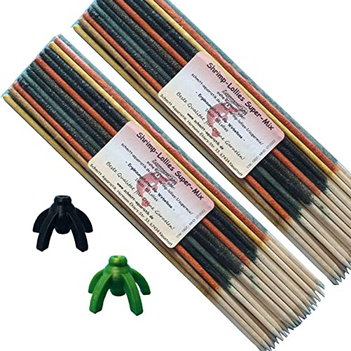 Schmitt Aquaristik Shrimp-Lollies Super-Mix 2x55er-Pack (11x10 Lollies = 110 Stück) + Zwei Halter
