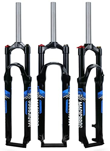 TOMYEUS 26 27,5 29 Pollici Forcelle Bici MTB, Lega di Alluminio Ammortizzatore Idraulico Forcella Anteriore 1-1/8 Accessori per Biciclette Corsa 100mm (Colore : Blu, Size : 26 inch)