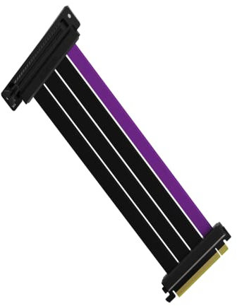 Cooler Master MasterAccessory Riser-Kabel, PCIe 4.0 x16, 200 mm, Schwarz, PCIe 4.0 kompatibel, EMI-geschirmt 30 AWG, schützendes ABS-Gehäuse für Grafikkarte (MCA-U000C-KPCI40-200)