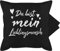 Kissenbezug - Valentinstag Partner Kissen Ideen - Du bist Mein Lieblingsmensch - Herzmensch Herzens Mensch Geschenk Beste Freundin Geschenke Frauen Männer Kleine - 50 x 50 cm - Schwarz - für sie