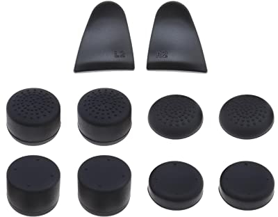 OTOTEC 4 paia di impugnature per pollice con 1 paio di estensori per grilletto R2 e L2, compatibili con controller PS5, coperture per joystick in gomma
