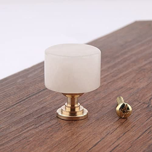 EYCFSJ Perillas De Puerta De Cristal 2 Uds Tirador De Latón De Cristal Verde Cajón Armario De Cocina Pomo De Puerta De Armario Blanco