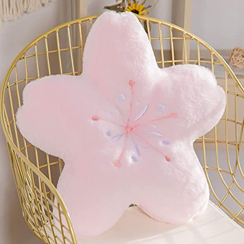 SENLUOV Niedliches Sakura-Plüschkissen Kirschblüte Dekorkissen Blumenkissen Schönes Mädchen Wurfkissen für Zuhause Sofa Bett Zimmer Kinderzimmer Dekoration (rosa Plüschkissen)