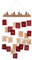 Rayher Adventskalender Set, mit Holzleiste und 24 Säckchen zum Befüllen, rot/beige Töne 44 x 95 cm, 46656999