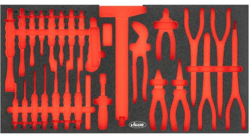 VIGOR Weichschaumeinlage, leer, V7015N-L, 2K Weichschaumeinlage, Höhe 35 mm | Länge 750 mm, Breite 393 mm, Höhe 35 mm, 215 g, L x B x H: 750 mm x 393 mm x 35 mm, 2K Weichschaumeinlage