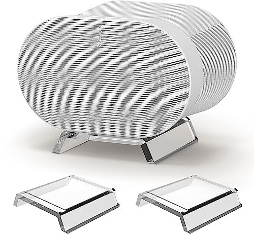 HeyMoonTong Acrylic Table Stand for Sonos ERA 300 Wireless Speaker - Desktop Decorative Bracket Mounting Accessories for Sonos ERA 300 (Clear, 2-Pack)