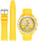 Tovimall Gelbes Silikon-Uhrenarmband für Omega X Swatch MoonSwatch Speedmaster, 20 mm Bandanstoßbreite