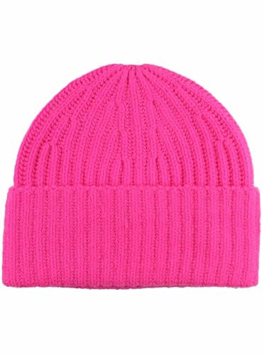 Zwillingsherz Grobstrick Mütze aus 100% Kaschmir - Hochwertige Unisex Strickmütze Uni Wintermütze schlicht für Damen Jungen Mädchen – Hat - One Size – Cashmere warm & weich -Frühjahr Herbst & Winter