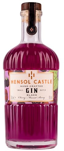Hensol Castle ‘Black’ Fruits Flavoured Gin (70cl) | Award Winning Small Batch Gin From Wales | Premium Gin Flavoured With Blackberry, Black Cherry & Black Muscat Grape - Luxury Gin Christmas Gifts