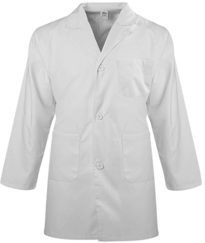 Hole Gadget ® | Camice Personalizzato con Ricamo Laboratorio Chimico, Medico, OSS, Infermiere, Estetista, Odontotecnico, Ospedale, Bianco da Uomo o Donna Casacca da Lavoro Sanitario e Maestre Infanzia