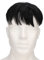 Kurze Schwarze Herren-Perücke, Hübscher Männlicher Kurzhaar-Topper, Flauschiges Herren-Toupet, Synthetisches Halloween-Kostüm-Toupet für den Täglichen Party-Gebrauch für Männer