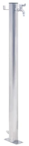 Colonne à Eau de Jardin avec Robinet, Colonne d’eau Pompe à Eau Porte-Tuyau d’arrosage Colonne à eau de jardin 40 cm acier inoxydable rond
