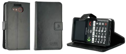 caseroxx Bookstyle Handytasche für Emporia Pure-LTE in schwarz – Klapphülle aus Kunstleder mit Kreditkartenfächern, Magnetverschluss, Standfunktion & Rundumschutz für Display und Gehäuse