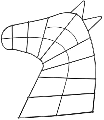 Pferdekopf Kranzrahmen, Floraler Blumenkranz Rahmen, Ornament, Partyzubehör, Hängekranzhalter für Fenster, Wohnzimmer, Zuhause, Schwarz