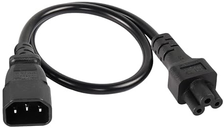 JSADZKJ IEC 320 C14 mâle à C5 Femelle Adaptateur Secteur câble C14 à C5 Adaptateur convertisseur de Puissance Cordon pour Ordinateur Code-Barres imprimante Moniteur Smart TV (0.6m/2ft)