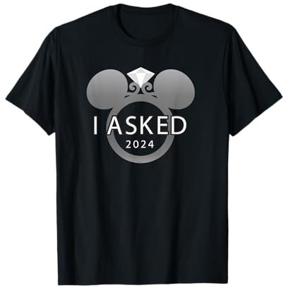 Disney I Asked 2024 Engagement Ring Proposal Mickey T-Shirt