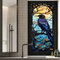 WBQMUNY Crow Buntglas-Fensterfolie, Milchglas-Sichtschutzfolie, hitzeblockierend, statisch haftend, Tag und Nacht, 45 x 100,3 cm