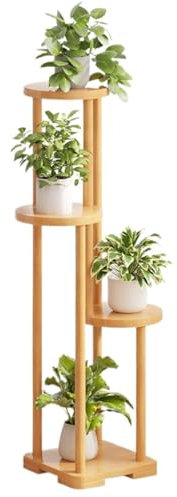 Pflanzenregal Blumentreppe Blumenständer Bambus-Pflanzenständer Für Drinnen Und Draußen, Hohes Pflanzenregal Für Mehrere Blumentopfhalter Pflanzenständer Blumenregal Blumenbank ( Color : Natural , Siz