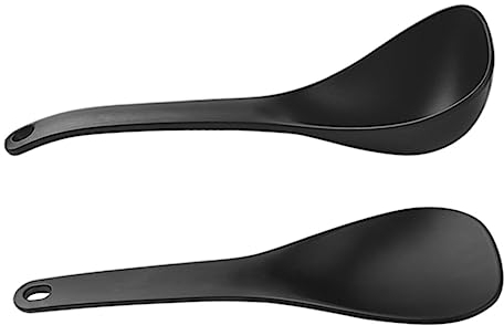 KICHOUSE 1set Cucchiai Antiaderente Per Servire Riso e Zuppe Utensili Multiuso Nero