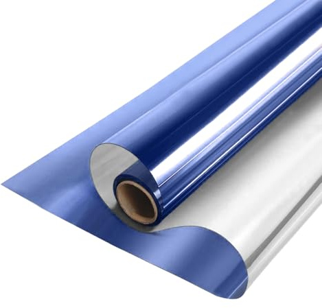 MOCNT Window Tint Film One Way Mirror Film Reflective Glass Tint Privacy Film Heat Insulation Sun Block Sticker Solar Protection Glass Film Dark Blue Silver 60cmX400cm