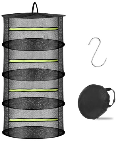 Souvik Essiccatore Per Erbe Sospeso, Rete Per Asciugare Le Erbe, Rete Asciutta A 4 Strati, Rete Per Erbe Pieghevole, Essiccatore Per Erbe, Per Essiccare Semi, Pesce, Verdura, Frutta, Erbe Aromatiche