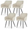 CLIPOP Esszimmerstühle 4er Set, Küchenstuhl Leinen Bezug Wohnzimmerstuhl Polsterstuhl mit Armlehne Metallbeine Polstersessel Stuhl für Esszimmer Wohnzimmer Küche (4, Leinen Beige)