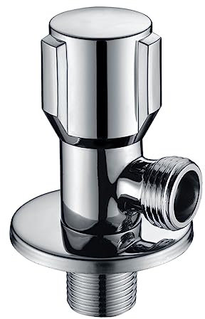 WATIIFUFU Edelstahl-eckventil Eckventil Absperrventil Für Küche/bad Edelstahl Eckventil 8.90 Cm FüR Badezimmer Und KüChe Hochwertiges Kupfer Absperrventil in Silber