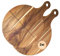 Pizzateller 33cm Holz (2er-3er-4er Set) - Platzteller, Pizzabrett Mit Griff, Groß, Rund, Servierteller, Schneiderbrett, Pizzaservierbrett (2er Set Akazie)